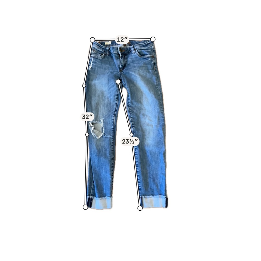 Kut from the Kloth Asher Blue Distressed Skinny Jeans - Picture 3 of 5